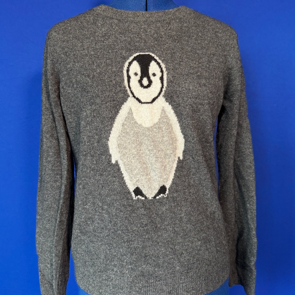 Cashmere Penguin Crewneck Sweater 'Chelsea and Theodore'